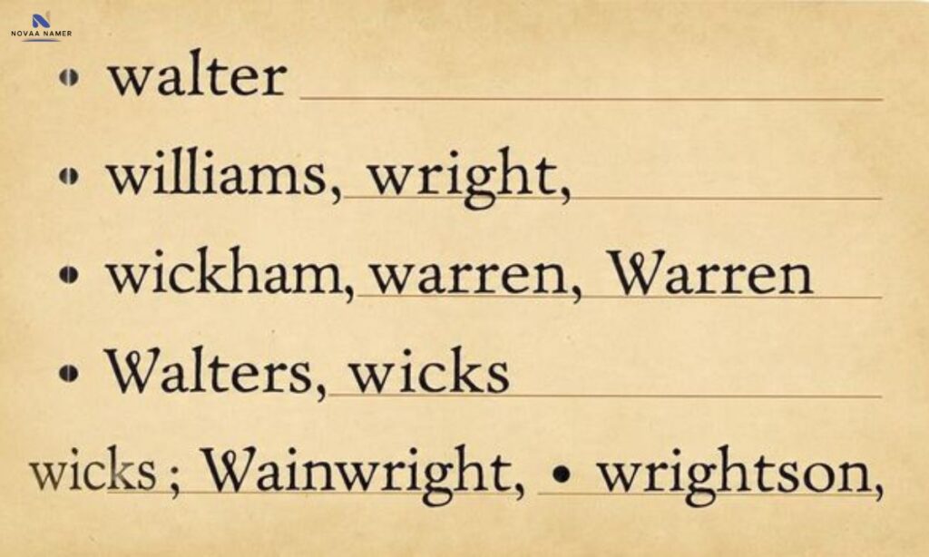 British & Anglo-Saxon Origin Last Names Starting With W