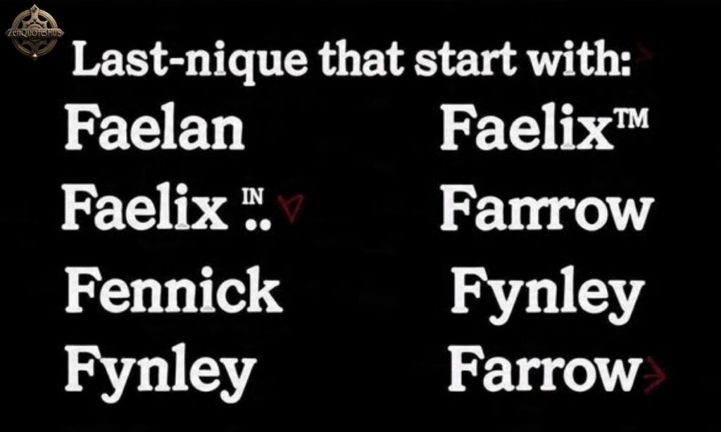 Unique Last Names that Start with F